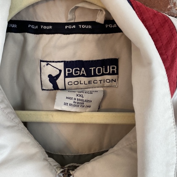 PGA tour tan windbreaker XXL nylon and polyester - Picture 4 of 7